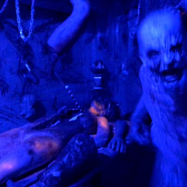 a group of people sitting at night