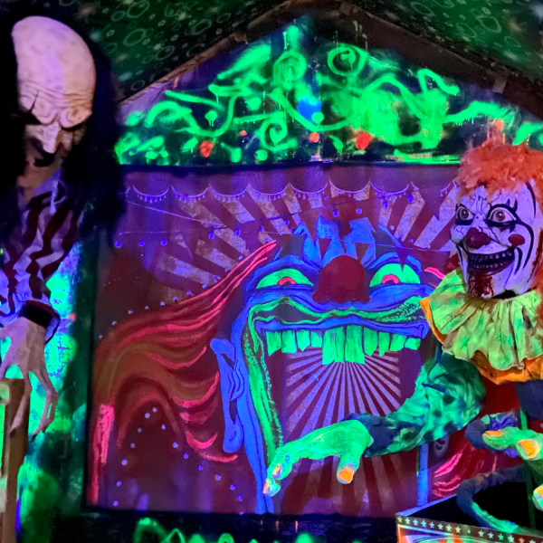 outdoor haunted house