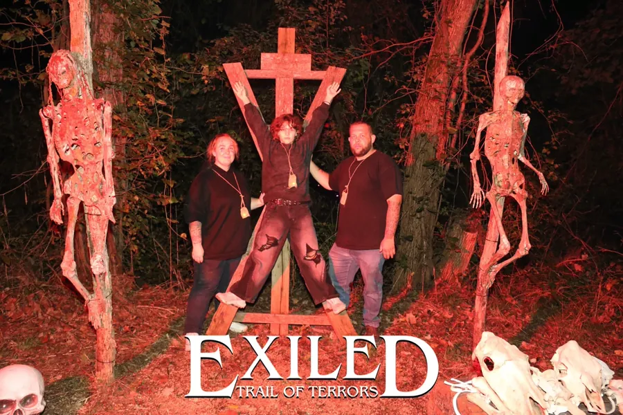 Guests posing together on the Trail of Terrors